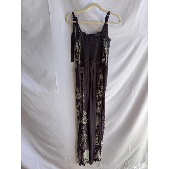 Caballero Rose Graphite Protea Paisley Jumpsuit Size L with Stains - Picture 5 of 11